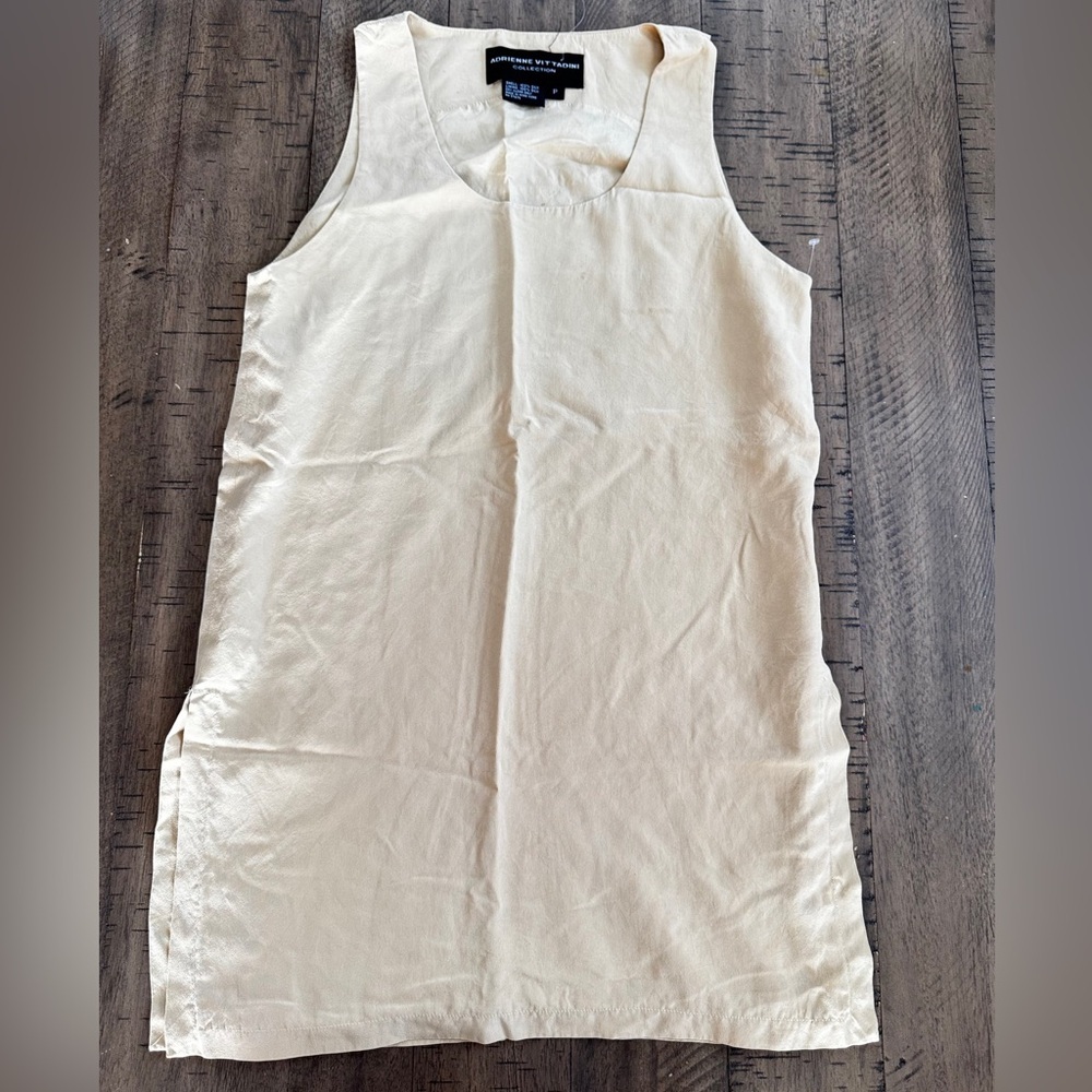 Adrienne Vittadini Cream Top 100% silk